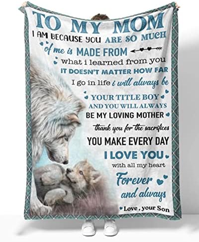 Para minha mãe, lobo, cobertor de bebê, para minha mãe, eu sou porque você é muito de mim é feito de cobertor de lobo fofo para mamãe