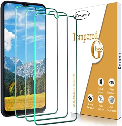 Protetor de tela Kesuwe [3 pacote] para Samsung Galaxy A03s, Galaxy A03 Vidro temperado, anti -arranhão, bolhas sem bolhas, dureza 9H, amigável de casos, fácil de instalar