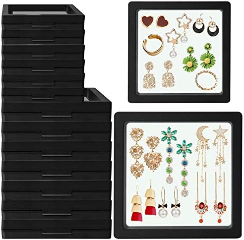 Huatk Clear Jewelry Organizer pequenas caixas de jóias de viagens de jóias empilháveis ​​Caixa de armazenamento de jóias para anéis Brincos Bracelets Box Box Box Girls Mulheres
