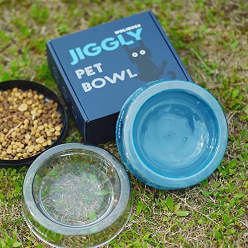 Woliboss Outdoor Pet Water Bowl para gatos e cães tigela interativa tigela azul transparente tigela de gato