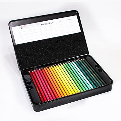 FZZDP Lápis coloridos Conjunto profissional de 72/120/180 Cores núcleos à base de cera macia ideal para desenhar o esboço de arte na caixa