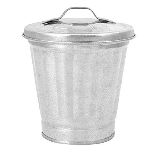 Lixo de lixo galvanizado de nuobester lata baldes de lixo decorativo cesto de resíduos