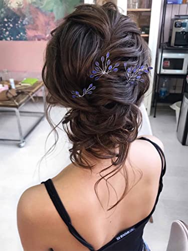 Campsis 3pcs Handmade Hair Hair pinos de cristal prateado pino de cabelo de noiva Stromestones com miçangas acessórios de cabelo noiva dama de noiva para mulheres e meninas