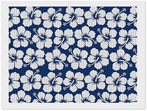 Kits de pintura de diamante de flor azul hibiscus 5D DIY FLILHA FILIZAÇÃO RETRA DE RETRAS DE ARTES DE WALL Decor para adultos 8 x12