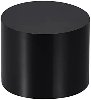 Meccanixity Black acrílico sólido Cilindro sólido Riser de exibição, 1,6 polegadas x 2 polegadas, para mostrar seus itens colecionáveis, cosméticos