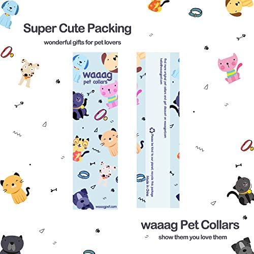 Coleira de gato de cachorro waaag, 30+ coloração de cor de nylon de cor sólida para cães para cães pequenos,