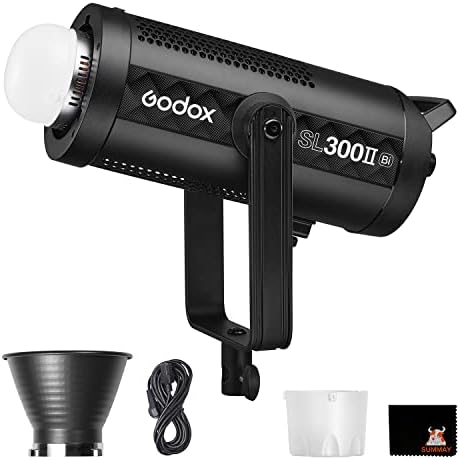 Godox SL300II BI LED VÍDEO VÍDEO LIMPO DE ALTO BRILHO 320W, o modo silencioso CRI ultra-alto é adequado para gravação de programas, transmissão ao vivo, filmagem de vídeo, entrevista