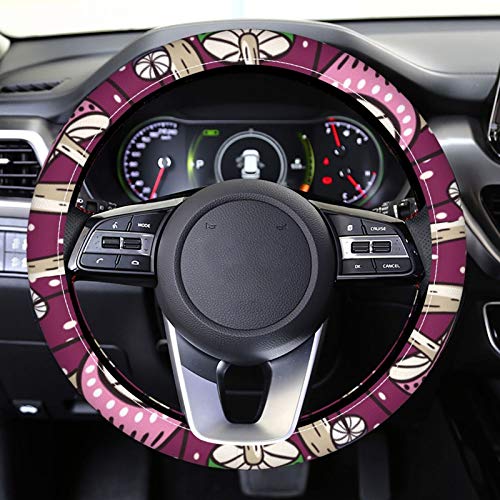 Floresta de cogumelos 3D Patterning Wheel Capa Acessórios para carros Feminino Girl Gift Universal Type Adequado para decoração de carro