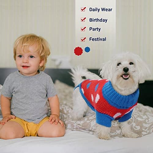 Suéter de cão pumiporidade, malha de gola alta para cães médios, cachorros de joelho de malha de bolinhas de pão