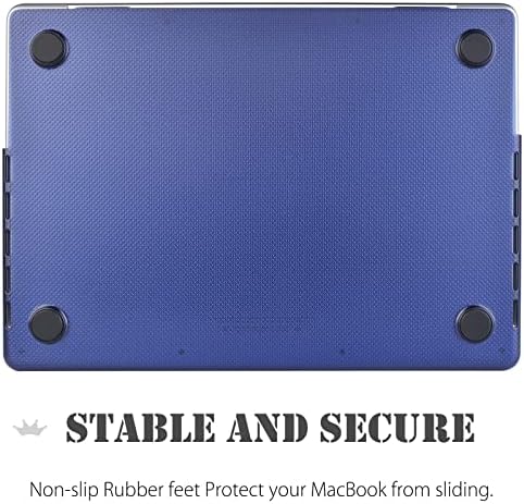 UESWILL [3D DOT Design] Compatível com o MacBook Pro 14 polegadas capa de caixa 2021-2023 Modelo A2442/A2779 com M1 M2 Pro/Max Touch ID, [anti-impressão digital] [Anti Slip] Casa dura, azul marinho azul marinho