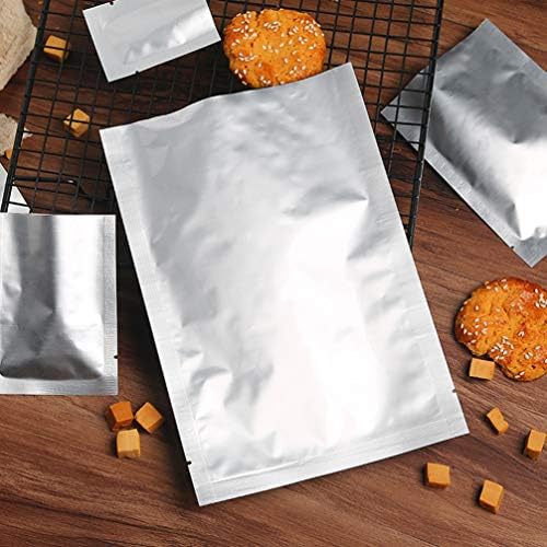 PARDE MYLAR SACOS POMO PROVA DE SILOS: 100pcs bolsa de bolsa bolsa bolsa de biscoitos para alimentos jóias de doces para parafuso de chá de café prata