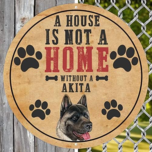 Placa de placa de cão de metal engraçado Uma casa não é uma casa sem um cabide da porta de estimação