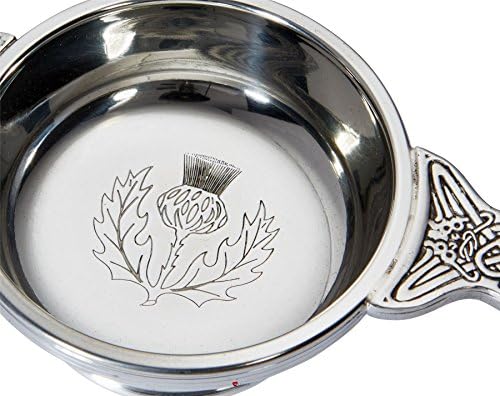 I Luv Ltd Scottish Quaich Padrão Thistle Flower Flor Graved Bowl Bowl Ideal Beleding Gift