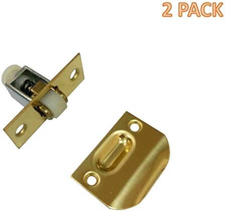 QCAA Solid Brass Roller Catch, Brass polonês, Made in Taiwan, 2 pacote