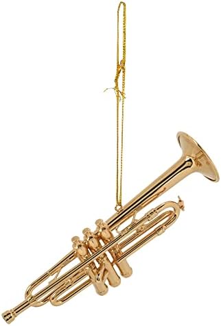 Broadway Gifts Co Ouro Tone de ouro Instrumento de trompete de 4,5 polegadas Ornamento pendurado