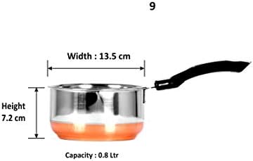 Sumeet aço inoxidável Copper Poupeiro/utensílios de cozinha/contêiner com alça - 0,8 litros