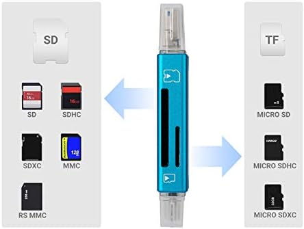 Leitor de cartão SD portátil, leitor de cartão SD de liga de alumínio SD USB 3.0 tipo C USB 2.0, leitor de cartão Micro SD para SDXC SDHC MMC RS-MMC UHS-I CARD