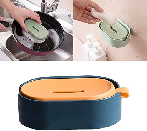 Escova de cozinha pincel de panela de panela com raspador, aderência confortável, limpador de esponja