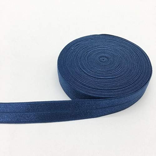Ttndstore 5 jardas de 5/8 Blue multirole dobra sobre elastics spandex banda de cetim Diy Lace Costing Trim - azul