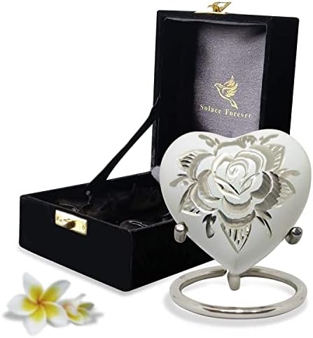 Urna de lembrança do coração branco - mini cremação de coração urna para cinzas humanas - caixa premium with