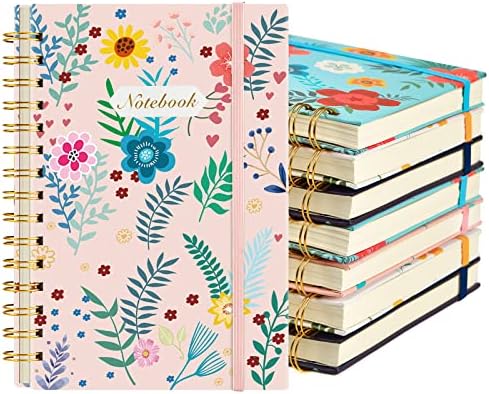 Zealor 8 Pack A5 Spiral Notebook, Journal for Women, capa dura Spiral Journal, 5,5 x 8,3, 160 páginas, Floral fofo floral, papel 100gsm, para escritório, material escolar