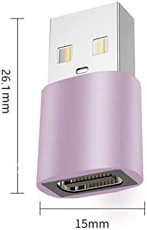 C fêmea USB para USB Um adaptador masculino 2 pacote, adaptador de cabo de carregador de tipo ，