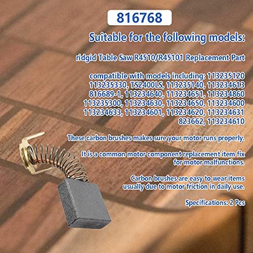 816768 escova de carbono para ridgid r4510 r45101 serra de tabela/miter serra motores elétricos