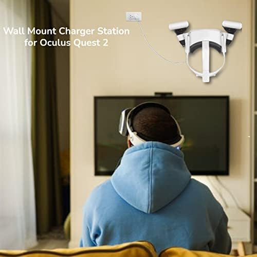 Dock de carregamento para Oculus Quest 2, Arvin Charging Fast Oculus Quest 2 Stand com LED Light & USB-C Cabo