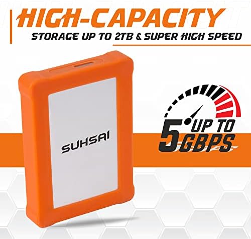 Suhsai 1 TB robusto disco rígido portátil de 2,5 unidade de armazenamento de backup com velocidade USB 3.0 até 5 Gbps, Hardisk para Mac, Xbox, Windows, Jogos, Laptop, PS4, PS5