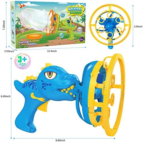 Máquina de bolhas de pistolas de bolhas iflove para crianças pequenas, brinquedos de soprador de bolhas de dinossauros