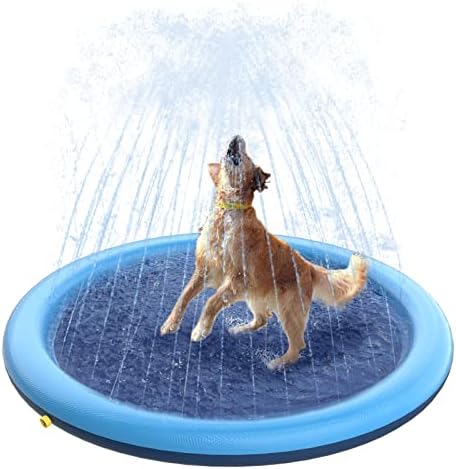 Almofada de respingo peteast para cães crianças, piscina de cães para cães de cães de 51 piscina de cachorro, piscina de sprinklers de piscina de sprinklers de água de água ao ar livre