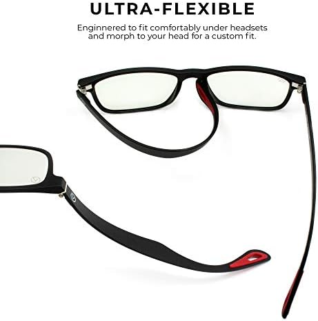 Gamer vantagem de óculos leves azuis - óculos de jogos leves e elegantes com tecnologia de lente de bloqueio de luz azul -
