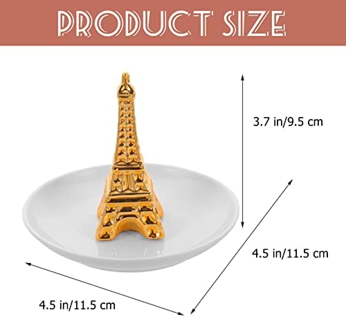 Alipis Ring Suports Prisoço de cerâmica Eiffel Tower Jewelry Buginket Bandeja, suporte de suporte de joias com