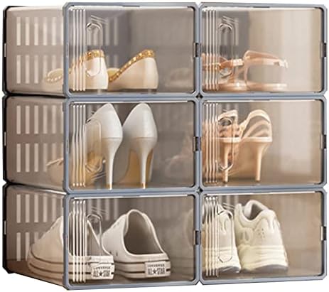 Armário de armazenamento de sapatos Brewix, contêineres de armazenamento de caixa de calçados empilháveis ​​de