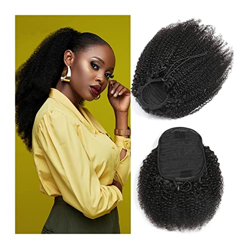 Hihelo Hair Bun 8-24 polegadas Afro Curly Ponytail Extensões de cabelo humano Pente de cabelo macio e macio