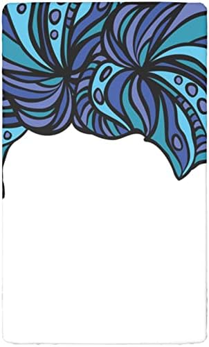 Folha de berço com tema de polvo, colchão de berço padrão folhas macias e respiráveis ​​lençóis - lençóis de berço para menina ou menino, 28 x52, lavanda azul violeta azul