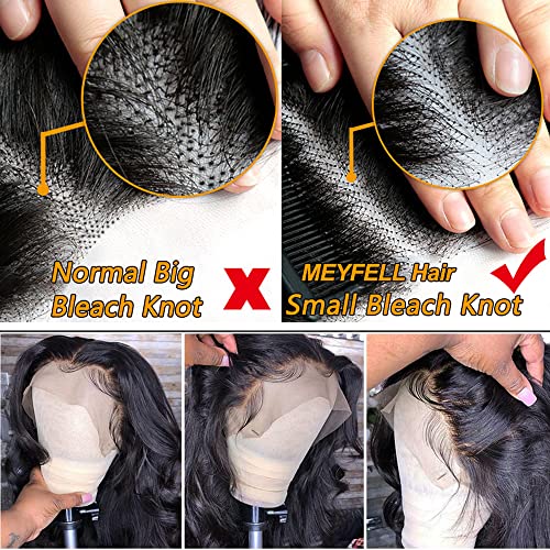 Meyfell Lace Front Wigs Human Hair Body Wave 13x4 HD Wigs frontal cabelos humanos pré -arrancados com cabelos para bebês para mulheres negras 150% densidade