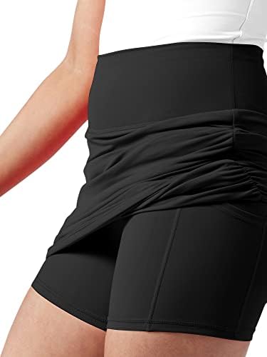 RRHSS Skort atlético feminino Salia de tênis leve com cintura alta com bolso para executar golfe esportivo