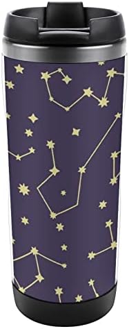 Fantasy Stars Constellations Travel caneca aço inoxidável a vácuo xícara de café com tampa 13oz/380ml