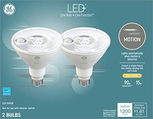 LED de iluminação GE+ lâmpadas LED de sensor de movimento, luz de segurança, alojamento de enchente