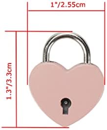 Mini cadeado de bitray com teclas Diário rosa Lock Metal Heart Padlock -4pcs