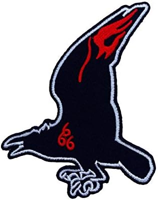 The Omen Crow Logo Patch Bordoused Iron/Sew On Badge Horror Movie 666 Damien Thorn Series 2 3 Apliques Souvenir