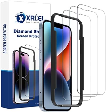 XRÉEL Compatível com [iPhone 13 Pro Max/14 Plus], protetor de tela de vidro temperado, [grau militar] 9H Draidade, resistência a arranhões, Ultra HD, bolhas sem bolhas, amigável e fácil de instalar.