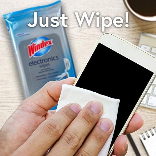 Windex Electronics Wipes, pré-marcado, fornece brilho sem estrias, 25 contagem