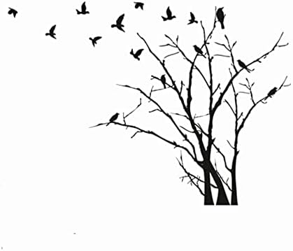 Aves selvagens voando para fora do ramo tamanhos de estêncil reutilizável