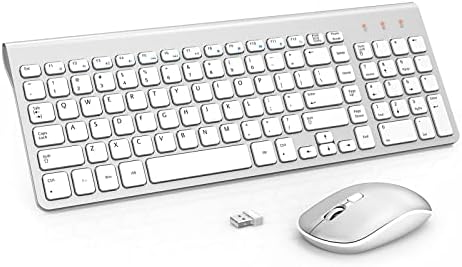 Mouse e teclado sem fio silencioso silencioso 2.4g Teclado sem fio USB e pente de mouse Conjunto de tamanho completo