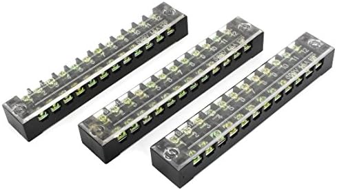 Aexit 3pcs 600V Acessórios de áudio e vídeo 15A Linha dupla 12 Position Conectores de barreira e adaptadores