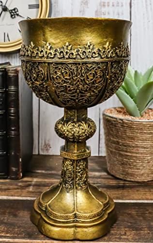 EBROS Decorativo Merlin's Santo Graal A Copa Dourada de Vida Decorativa Cálice Cerimonial Cup Cup Legas Artúria Decoração de Decantamento Medieval