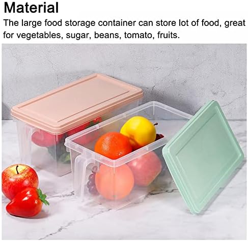 Recipiente de armazenamento de alimentos de plástico uxcell 4pcs, caixas de organizador de armazenamento de alimentos com lidra-despensa para geladeira de cozinha geladeira para armazenar frutas verde-frutas