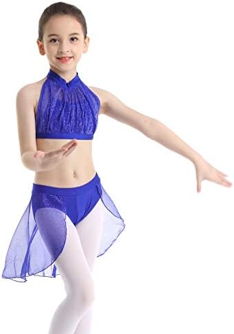iiniim garotas garotas de duas peças esportes de dança top de sutiã com shorts gymmnastics collant ativo